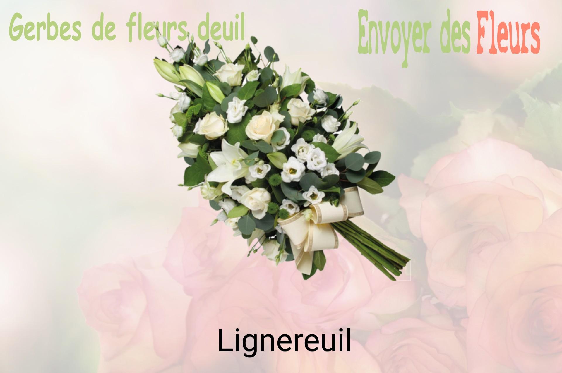 Gerbe de fleurs de deuil livrée à Lignereuil